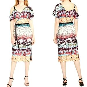 Rachel Roy asymmetrical garden floral dress NWT